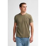 Petrol Industries - Shirt - Mossy Stone - Met Geborduurd Logo