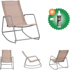 vidaXL Tuinschommelstoel 95x54x85 cm textileen taupe Tuinstoel Inclusief Reiniger