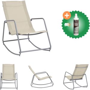 vidaXL Tuinschommelstoel 95x54x85 cm textileen crèmekleurig Tuinstoel Inclusief Reiniger