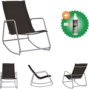 vidaXL Tuinschommelstoel 95x54x85 cm textileen zwart Tuinstoel Inclusief Reiniger