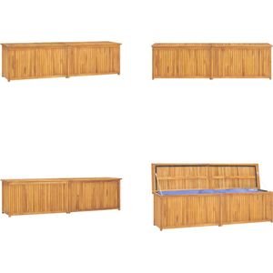 vidaXL Tuinbox 200x50x55 cm massief teakhout - Tuinbox - Tuinboxen - Tuinkist - Houten Box