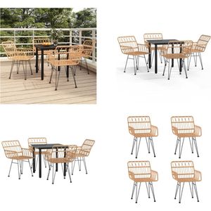 vidaXL 5-delige Tuinset poly rattan - Tuinset - Tuinsets - Tuin Set - Tuinmeubelset