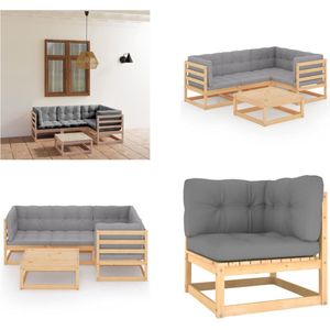 Vidaxl - 5-tlg. Garten-Lounge-Set mit Kissen Kiefer Massivholz - Gartensitzgruppe - Lounge Set - Gartenmöbel - Kiefernholzmöbel - Outdoor Möbel