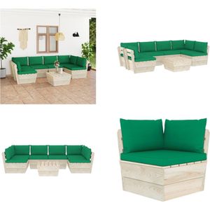 Vidaxl - 7-tlg. Garten-Sofagarnitur aus Paletten mit Kissen Fichtenholz - Gartensorgsatz - Loungeset - Palettenmöbel - Outdoor Möbel - Gartenlounge