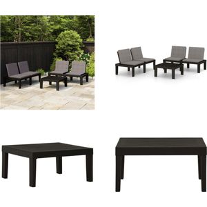 vidaXL 3-delige Loungeset met kussens kunststof grijs - Loungeset - Loungesets - Lounge Set - Lounge Sets