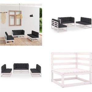 vidaXL 6-delige Loungeset met kussens massief grenenhout - Loungeset - Loungesets - Tuinsets - Tuinsets