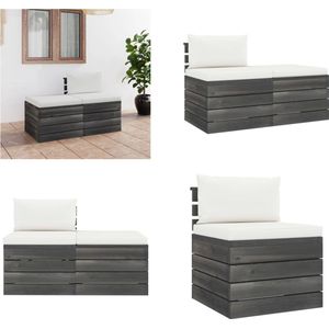 vidaXL 2-delige Loungeset met kussens pallet massief grenenhout - Loungeset - Loungesets - Tuinset - Tuinsets