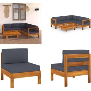 Vidaxl - 6-tlg. Garten-Lounge-Set mit Dunkelgrauen Auflagen Akazienholz - Garten Lounge Set - Holz Möbel - Akazienholz - Outdoor Möbel - Gartenmöbel