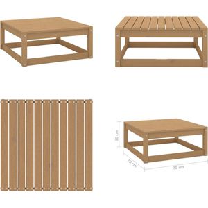 Gartenhocker 70x70x30 cm Honigbraun Massivholz Kiefer - Gartensauna - Gartenstuhl - Gartenlounge - Kiefernholzmöbel - Gartenmöbeln - Home & Living