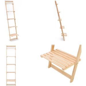 vidaXL Wandrek ladder 41-5x30x176 cm cederhout - Leunkast - Leunkasten - Decoratieve Ladder - Decoratieve Ladders