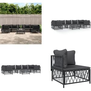 Vidaxl - 8-tlg. Garten-Lounge-Set mit Kissen Anthrazit Stahl - Gartenmöbel - Loungeset - Outdoor Möbel - Esstisch - Sofa - Home & Living