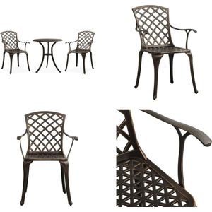 vidaXL 3-delige Bistroset gietaluminium bronskleurig - Bistroset - Bistrosets - Bistro Set - Bistro Sets