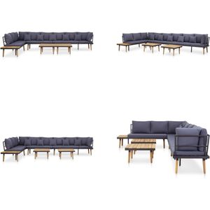 vidaXL Loungeset 8-zits met kussens massief acaciahout - Loungeset - Loungesets - Tuinset - Tuinsets