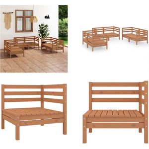 vidaXL 6-delige Loungeset massief grenenhout honingbruin - Loungeset - Loungesets - Tuinsets - Tuinsets