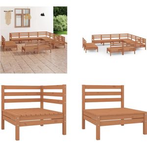 Vidaxl - 11-tlg. Garten-Lounge-Set Massivholz Kiefer Honigbraun - Outdoor Lounge Set - Gartenmöbel - Holzmöbel - Garten Sofa - Rattan Möbel - Home &