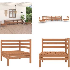 vidaXL 6-delige Loungeset massief grenenhout honingbruin - Loungeset - Loungesets - Tuinsets - Tuinsets