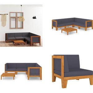 vidaXL 6-delige Loungeset met kussens massief acaciahout - Loungeset - Loungesets - Houten Loungeset - Houten Loungesets