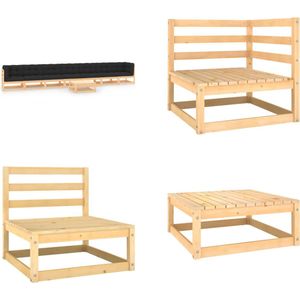 vidaXL 8-delige Loungeset met antracietkleurige kussens grenenhout - Pallet Loungeset - Pallet Loungesets - Tuinset - Tuinsets