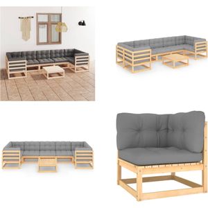 Vidaxl - 8-tlg. Garten-Lounge-Set mit Kissen Massivholz Kiefer - Gartenloungeset - Lounge Möbel - Gartenmöbel Set - Rattan Gartenmöbel - Outdoor