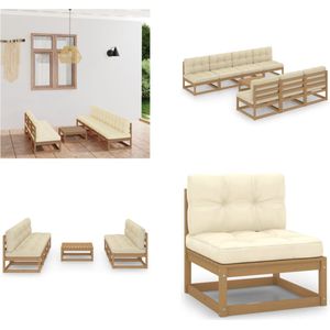 8-tlg. Garten-Lounge-Set mit Kissen Kiefer Massivholz - Gartensitzgruppe - Lounge Set - Gartenmöbel - Kiefernholz - Outdoor Möbel - Home & Living