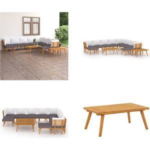 vidaXL 12-delige Loungeset met kussens massief acaciahout - Loungeset - Loungesets - Houten Tuinset - Gazonset
