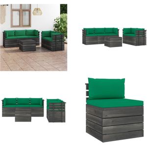 Vidaxl - 6-tlg. Garten-Sofagarnitur aus Paletten mit Kissen Kiefernholz - Palettenlounge - Gartenmöbel - Loungeset - Outdoor Möbel - Kiefernholz