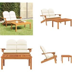 vidaXL 2-delige Loungeset Adirondack massief acaciahout - Loungeset - Loungesets - Tuinsets - Houten Loungeset