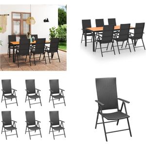 vidaXL 7-delige Tuinset zwart en bruin - Eetset - Eetsets - Tuinset - Tuinsets