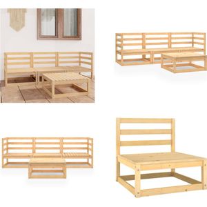 Vidaxl - 4-tlg. Garten-Lounge-Set Massivholz Kiefer - Gartenmöbel - Loungesessel - Gartenloungeset - Rattan Möbel - Holz Gartenmöbel - Home & Living