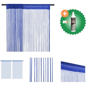 vidaXL Draadgordijnen 140x250 cm blauw 2 st - Gordijn - Inclusief Reiniger