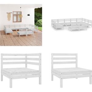Vidaxl - 11-tlg. Garten-Lounge-Set Weiß Massivholz Kiefer - Gartenmöbel Set - Gartenmöbel Sets - Home & Living - Weiß