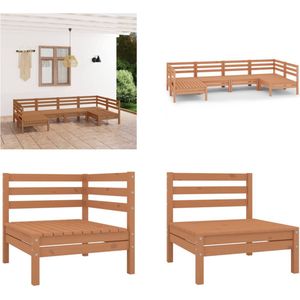 Vidaxl - 6-tlg. Garten-Lounge-Set Honigbraun Massivholz Kiefer - Gartenmöbel - Loungesessel - Rattan Möbel - Kiefernholzmöbel - Gartenloungeset