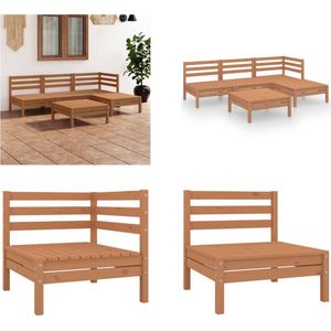 Vidaxl - 5-tlg. Garten-Lounge-Set Massivholz Kiefer Honigbraun - Outdoor Lounge Set - Gartenmöbel - Holz Möbel - Kiefernholz - Garten Sofa - Home &