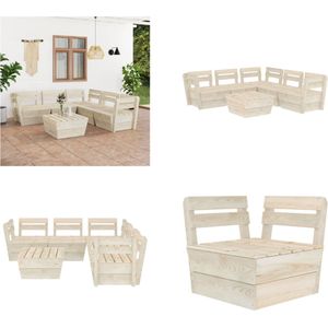 vidaXL 6-delige Loungeset pallet geïmpregneerd vurenhout - Loungeset - Loungesets - Tuinset - Tuinsets