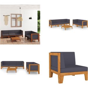 6-tlg. Garten-Lounge-Set mit Kissen Akazie Massivholz - Gartensofa - Loungesessel - Gartenmöbeln - Outdoormöbel - Esstisch - Home & Living