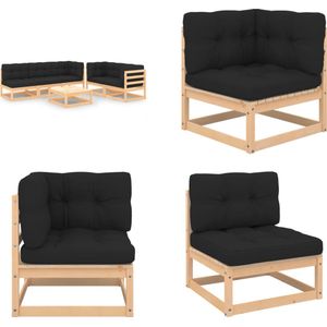 Vidaxl - 6-tlg. Garten-Lounge-Set mit Kissen Massivholz Kiefer - Gartensofa - Lounge Möbel - Gartenmöbel Set - Rattan Gartenmöbel - Outdoor Furniture