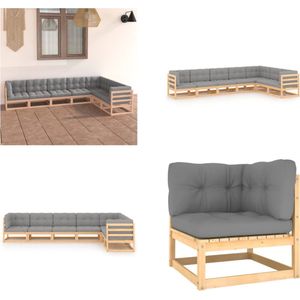 vidaXL 7-delige Loungeset met kussens massief grenenhout - Loungeset - Loungesets - Tuinsets - Tuinsets