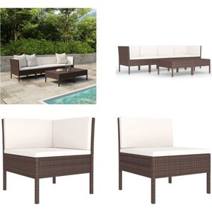 Vidaxl - 6-tlg. Garten-Lounge-Set mit Auflagen Poly Rattan Braun - Gartenloungesessel - Loungeset - Gartenmöbeln - Outdoormöbel - Rattanmöbel - Home
