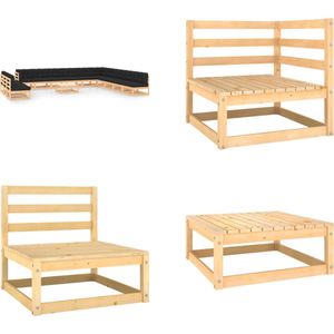Vidaxl - 14-tlg. Garten-Lounge-Set mit Kissen Massivholz Kiefer - Gartenmöbel Set - Loungesessel - Rattan Möbel - Kiefernholzmöbel - Gartenloungeset