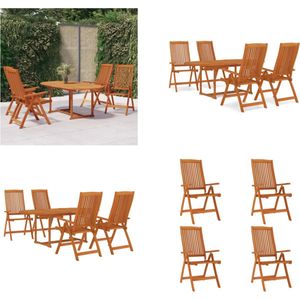 vidaXL 5-delige Tuinset massief eucalyptushout - Tuinset - Tuinsets - Eetset - Eethoek