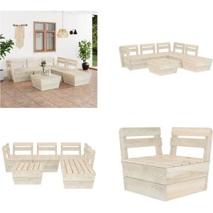 vidaXL 6-delige Loungeset pallet geïmpregneerd vurenhout - Loungeset - Loungesets - Tuinset - Tuinsets