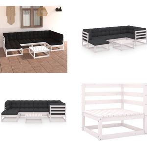 Vidaxl - 7-tlg. Garten-Lounge-Set mit Kissen Massivholz Kiefer - Gartensitzgruppe - Lounge Set - Gartenmöbel - Kiefernholz - Outdoor Möbel - Home &