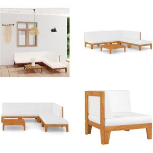 vidaXL 6-delige Loungeset met kussens massief acaciahout - Loungeset - Loungesets - Houten Loungeset - Houten Loungesets