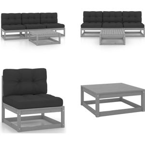 Vidaxl - 4-tlg. Garten-Lounge-Set mit Kissen Kiefer Massivholz - Gartensitzgruppe - Lounge Set - Gartenmöbel - Kiefernholz - Outdoor Möbel - Home &