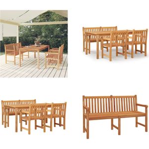 vidaXL 4-delige Tuinset massief teakhout - Tuinset - Tuinsets - Terrasset - Eethoek