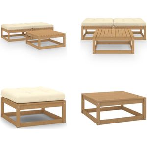Vidaxl - 3-tlg. Garten-Lounge-Set mit Kissen Massivholz Kiefer - Garten Lounge Set - Kiefernholzmöbel - Outdoor Möbel - Gartenmöbel - Loungemöbel