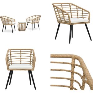 vidaXL 3-delige Bistroset poly rattan eikenkleurig - Bistroset - Bistrosets - Balkonset - Balkonsets