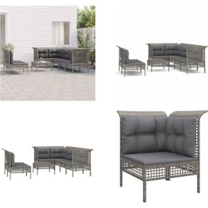 Vidaxl - 8-tlg. Garten-Lounge-Set mit Kissen Grau Poly Rattan - Gartenmöbel - Loungesessel - Gartenloungeset - Outdoor Möbel - Rattanmöbel - Home &