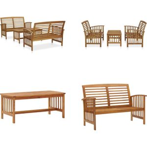 vidaXL 3-delige Loungeset massief acaciahout - Loungeset - Loungesets - Tuinset - Tuinsets