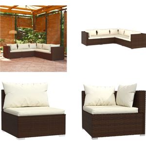 Vidaxl - 5-tlg. Garten-Lounge-Set mit Kissen Poly Rattan Braun - Gartensortiment - Lounge Set - Gartenmöbel - Outdoor Möbel - Rattan Gartenmöbel